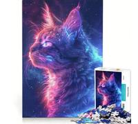 Puzzle per adulti da 1000 pezzi con gatto e animale spaziale gioco pratico analisi e logica regalo per amici e familiari 38x52cm