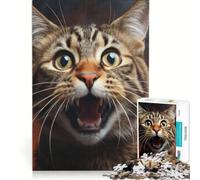 Puzzle per adulti da 1000 pezzi con gatto, gioco rilassante, impegnativo da completare, lista dei desideri con Babbo Natale 38x26cm