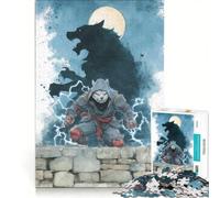 Puzzle per adulti da 1000 pezzi con gatto ninja e ombra del lupo mannaro, gioco pratico, attività divertenti da fare a casa, ottimo regalo per gli appassionati di videogiochi 50x75cm