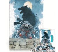 Puzzle per adulti da 1000 pezzi con gatto ninja e ombra di lupo mannaro, gioco interattivo, attività divertenti da fare a casa, per rafforzare l'amore tra le coppie 38x52cm