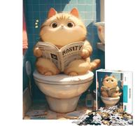 Puzzle per adulti da 1000 pezzi con gatto paffuto e gabinetto gioco educativo di lettura gioco intellettuale ottimo regalo per gli amanti dei giochi sfida impegnativa (dimensioni 50x75cm)