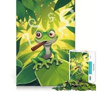 Puzzle per adulti da 1000 pezzi con geco rilassante e sigaro,taglio liscio,gioco creativo per la mente,divertimento per il tempo libero,regalo di Natale rilassante (38x52cm)
