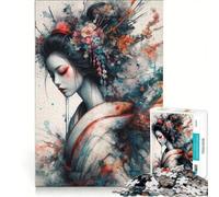Puzzle per adulti da 1000 pezzi con geisha, acquerello giapponese, giochi per famiglie, analisi e logica, regalo per amici e parenti 50x75cm