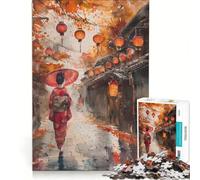 Puzzle per adulti da 1000 pezzi con geisha e samurai giapponesi, gioco educativo, difficile e stimolante, regalo di Natale o compleanno 38x52cm