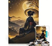Puzzle per adulti da 1000 pezzi con geisha giapponese, gioco rilassante, allena la mente e la manualità, compleanni e altre occasioni 50x75cm