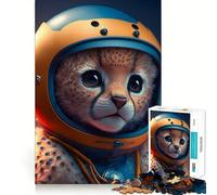 Puzzle per adulti da 1000 pezzi con ghepardo e astronauta,con incastri lisci,divertente gioco cognitivo,gioco per tutti i giorni,regalo di compleanno (38x52cm)