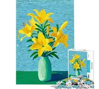 Puzzle per adulti da 1000 pezzi con gigli gialli in vaso un gioco impossibile da completare educativo e stimolante ideale come regalo di compleanno o per migliorare la memoria (dimensioni 38x52cm)