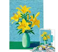 Puzzle per adulti da 1000 pezzi con gigli gialli in vaso un gioco impossibile per l'apprendimento una sfida divertente un regalo di compleanno che migliora la memoria (dimensioni 38x26cm)