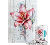 Puzzle per adulti da 1000 pezzi con giglio geometrico gioco rompicapo stimolante giocattolo divertente regalo perfetto per le vacanze a casa (dimensioni 38x52cm)