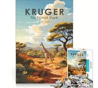 Puzzle per adulti da 1000 pezzi con giraffa del Parco Nazionale Kruger, giochi per famiglie, analisi e logica, per rafforzare l'amore di coppia 50x75cm