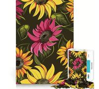 Puzzle per adulti da 1000 pezzi con girasoli colorati,taglio liscio,gioco creativo per stimolare la mente e il tempo libero,ideale come regalo di Natale rilassante (38x52cm)
