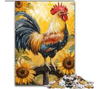 Puzzle per adulti da 1000 pezzi con girasoli e galli, rompicapo fai da te da 1000 pezzi, gioco interattivo per famiglie (dimensioni 50x75cm)