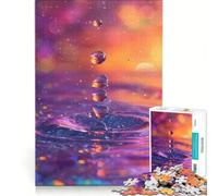 Puzzle per adulti da 1000 pezzi con gocce d'acqua che schizzano su una superficie colorata Gioco educativo per il divertimento in famiglia Ideale come regalo per tutta la famiglia 38x26cm