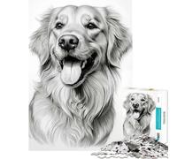 Puzzle per adulti da 1000 pezzi con Golden Retriever gioco per famiglie gioco stimolante ottimo regalo per gli amanti dei giochi difficile (dimensioni 38x26cm)