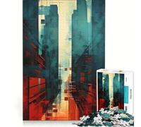Puzzle per adulti da 1000 pezzi con grattacieli, gioco impossibile, migliora la memoria, con pezzi a incastro di forma casuale 38x52cm