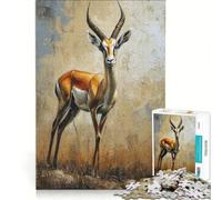Puzzle per adulti da 1000 pezzi con graziosa gazzella, gioco pratico, rilassante e stimolante per la mente, regalo di compleanno, regalo di viaggio 38x26cm