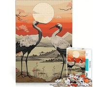 Puzzle per adulti da 1000 pezzi con gru e migrazione invernale, gioco impossibile, difficile, compleanno e altre occasioni 50x75cm