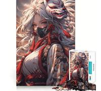 Puzzle per adulti da 1000 pezzi con guerriera anime,gioco di logica,taglio di precisione,bordi lisci,regalo perfetto per riunioni di famiglia (38x26cm)