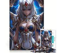 Puzzle per adulti da 1000 pezzi con guerriero anime dai capelli bianchi,sfida mentale,taglio preciso,allineamento perfetto,divertimento serale in famiglia (50x75cm)