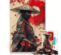Puzzle per adulti da 1000 pezzi con guerriero samurai e ciliegie,pezzi ben rifiniti,gioco di abilità mentale,gioco per il tempo libero,opera d'arte natalizia (38x52cm)