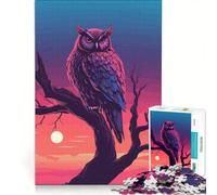 Puzzle per adulti da 1000 pezzi con gufo ad acquerello su un ramo gioco educativo per divertimento in famiglia ideale come regalo per tutta la famiglia 50x75cm