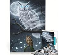 Puzzle per adulti da 1000 pezzi con gufo fantasma e scena del cimitero, gioco per famiglie, analisi e logica, regalo per amici e parenti 50x75cm