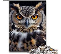 Puzzle per adulti da 1000 pezzi con gufo in legno, attività divertente per la casa, 50x75cm, coinvolgente attività per la serata di gioco in famiglia
