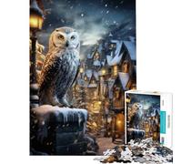 Puzzle per adulti da 1000 pezzi con gufo invernale difficile e stimolante regalo per donne giocattolo decorativo da parete per maggiori di 14 anni (50x75cm)