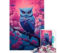 Puzzle per adulti da 1000 pezzi con gufo Synthwave difficile e stimolante regalo per donne giocattolo decorativo da parete per maggiori di 14 anni (38x26cm)