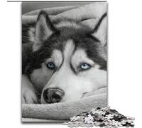 Puzzle per adulti da 1000 pezzi con Husky addormentato, puzzle difficili per adulti, ideali per decorare casa e ufficio, regalo perfetto per il compleanno (dimensioni 50x75cm)