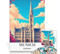 Puzzle per adulti da 1000 pezzi con i magnifici monumenti di Monaco, gioco educativo, decorazione da parete, regalo di compleanno, regalo di viaggio 38x26cm