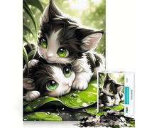 Puzzle per adulti da 1000 pezzi con i migliori amici gatti,gioco di logica a incastro,gioco facile da giocare,decorazione natalizia da parete (50x75cm)