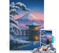 Puzzle per adulti da 1000 pezzi con i riflessi del Monte Fuji gioco pratico difficile e stimolante ideale come regalo per tutta la famiglia 38x26cm