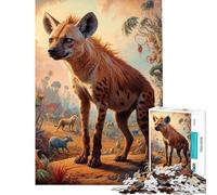 Puzzle per adulti da 1000 pezzi con iena in un mondo surreale e fantastico Difficile e stimolante Giocattolo da parete Adatto a partire dai 14 anni (50x75cm)