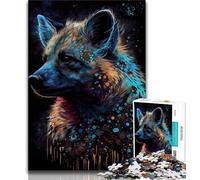 Puzzle per adulti da 1000 pezzi con iene dipinte a inchiostro puzzle per adolescenti per ammazzare il tempo durante le vacanze a casa con pezzi completamente interconnessi e di forma casuale 38x26cm