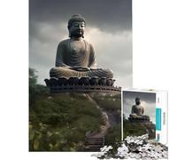 Puzzle per adulti da 1000 pezzi con il Buddha gigante e il sentiero del loto Gioco rompicapo che stimola l'intelligenza Giocattolo avvincente Ottimo regalo Un'opera d'arte (dimensioni 50x75cm)