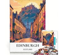 Puzzle per adulti da 1000 pezzi con il Castello di Edimburgo al tramonto, un gioco pratico, divertente e spiritoso, perfetto come idea regalo con Babbo Natale 38x26cm