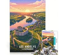 Puzzle per adulti da 1000 pezzi con il Castello Gaillard, giochi per famiglie, analisi e logica, per migliorare l'amore tra le coppie 50x75cm