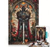 Puzzle per adulti da 1000 pezzi con il Cavaliere Nero e vetrata, gioco rompicapo, antistress, da aggiungere alla lista dei desideri con Babbo Natale 50x75cm