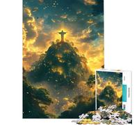 Puzzle per adulti da 1000 pezzi con il Cristo Redentore al tramonto sfida educativa gioco divertente per ragazzi dai 14 anni in su (38x52cm)