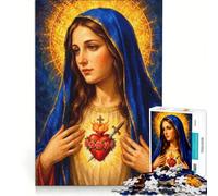 Puzzle per adulti da 1000 pezzi con il Cuore di Maria decorazione murale stimolante da completare ideale come regalo per tutta la famiglia 38x26cm