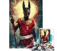 Puzzle per adulti da 1000 pezzi con il dio Anubi ideale per adolescenti giochi rilassanti regali per donne compleanni e occasioni speciali (dimensioni 38x26cm)