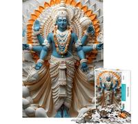 Puzzle per adulti da 1000 pezzi con il dio induista Vishnu gioco rompicapo per adulti decorazione da parete regalo per amici e familiari (dimensioni 38x52cm)