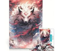 Puzzle per adulti da 1000 pezzi con il dio lupo gioco educativo impegnativo da completare ideale per compleanni e Natale 50x75cm