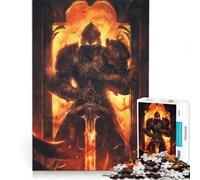 Puzzle per adulti da 1000 pezzi con il fuoco e il cavaliere, decorazione da parete, stimolante da completare, ideale come regalo per tutta la famiglia 38x52cm