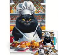 Puzzle per adulti da 1000 pezzi con il gatto chef cosmico, gioco rompicapo, interazione genitore-figlio, rafforza l'amore tra le coppie 38x26cm