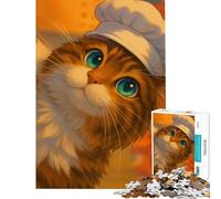 Puzzle per adulti da 1000 pezzi con il gatto chef gioco educativo stimolante per l'intelletto ideale come regalo di Babbo Natale segreto o antistress (dimensioni 38x26cm)