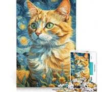Puzzle per adulti da 1000 pezzi con il gatto di Van Gogh, gioco pratico, analisi e logica, regalo per amici e familiari 50x75cm