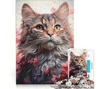 Puzzle per adulti da 1000 pezzi con il gatto Sir McSnuggles, gioco rilassante, decorazione perfetta, compleanno e Natale 50x75cm