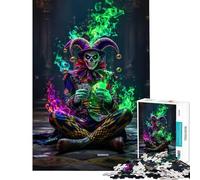 Puzzle per adulti da 1000 pezzi con il Joker etereo e carte da gioco Giochi per famiglie giocattoli avvincenti per coltivare la pazienza regalo divertente attività per tutta la famiglia (38x26cm)